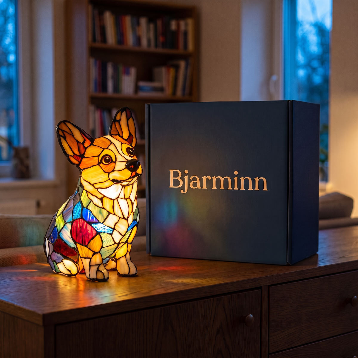 Dýralampi – Corgi með gjafaöskju frá Bjarmanum