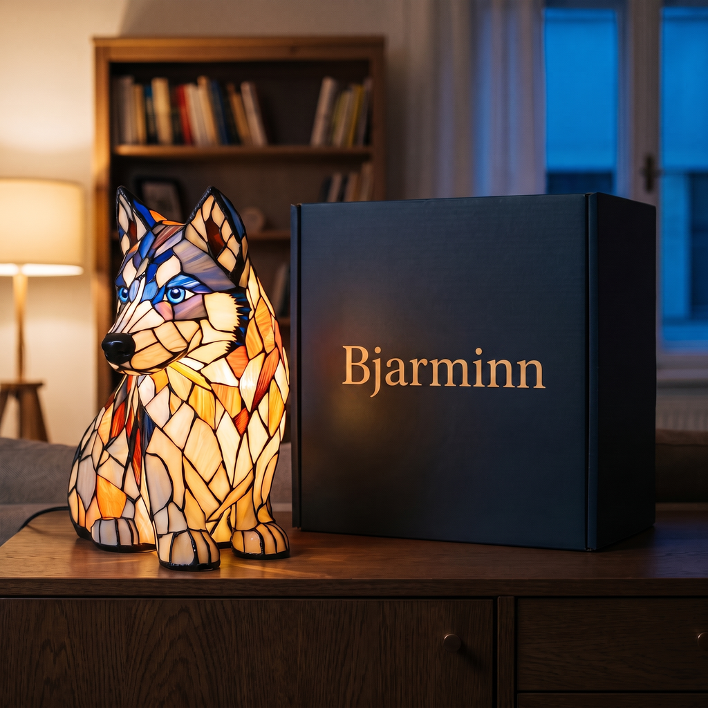Dýralampi – Husky með gjafaöskju frá Bjarmanum