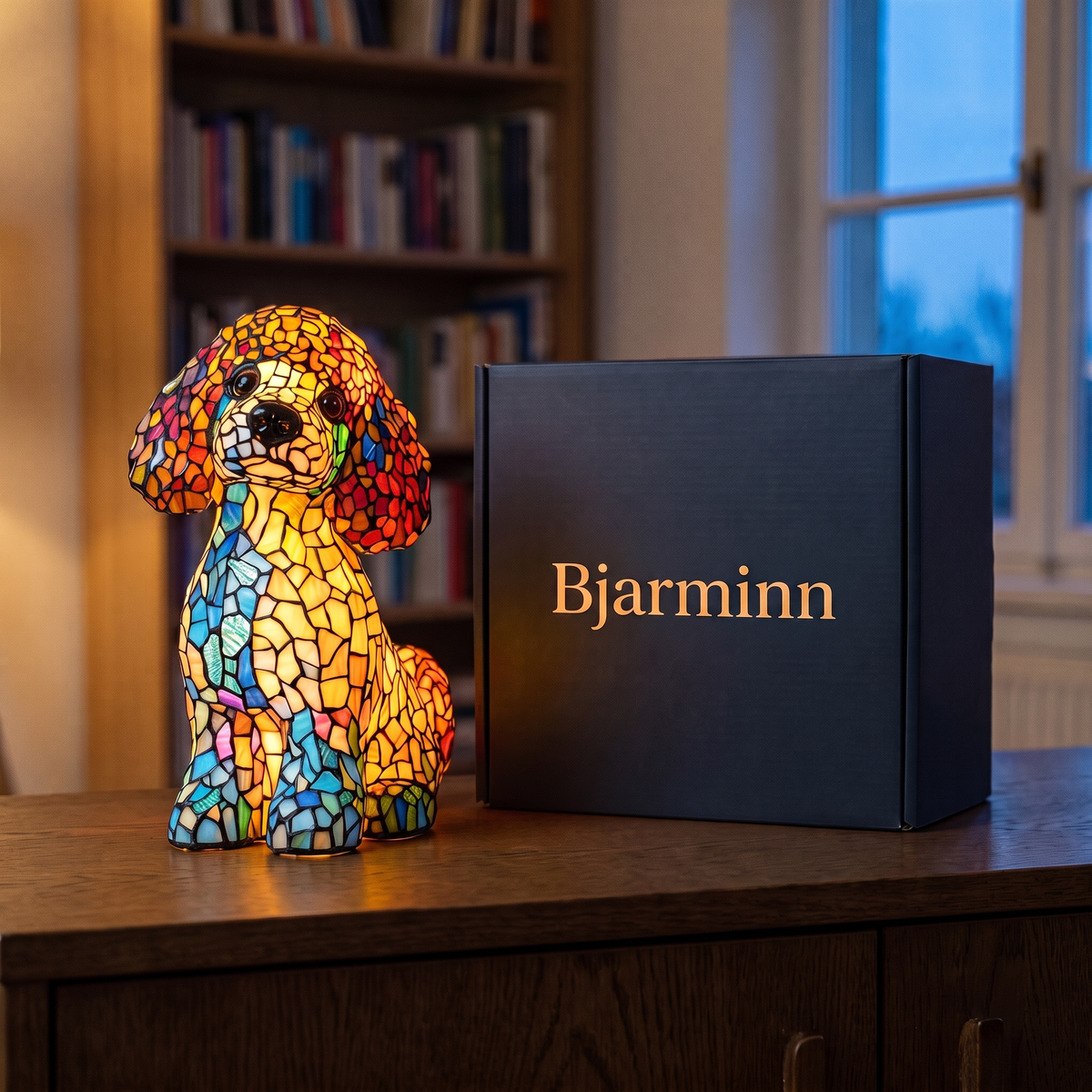 Dýralampi – Tryggur hundur með gjafaöskju frá Bjarmanum