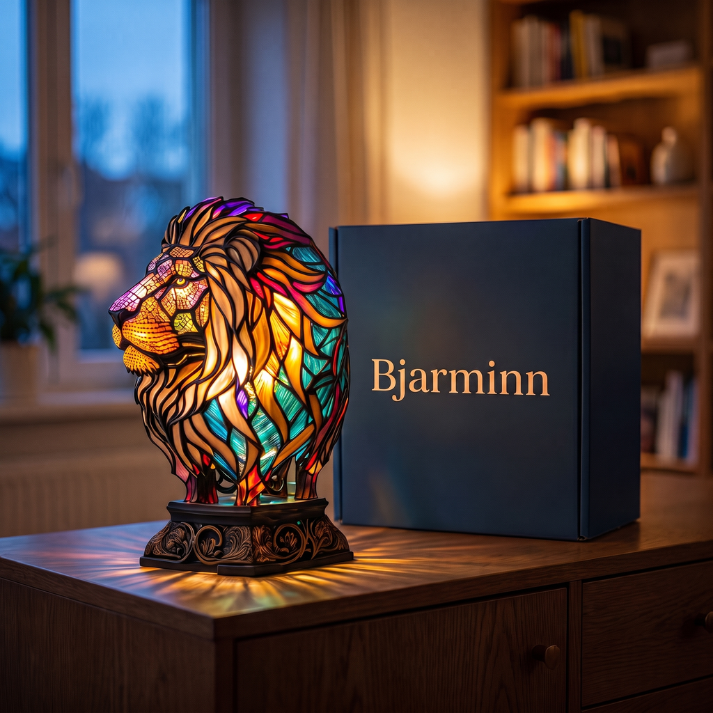Dýralampi – Ljón með gjafaöskju frá Bjarmanum